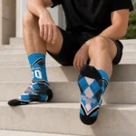 Oklahoma City Thunder Socks Custom Argyle Pattern Blue Best Selling