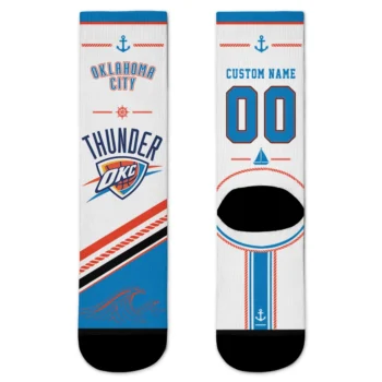 Oklahoma City Thunder Socks - Custom Nautical Icons Blue White