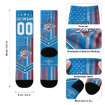 Oklahoma City Thunder Socks Custom Star Stripes Blue White Best Selling
