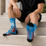 Oklahoma City Thunder Socks Custom Star Stripes Blue White Best Selling