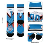 Oklahoma City Thunder Socks Customized Arrow Blocks Blue Best Selling