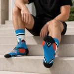 Oklahoma City Thunder Socks Customized Arrow Blocks Blue Best Selling