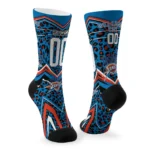 Oklahoma City Thunder Socks Customized Leopard Print Blue Black Best Selling