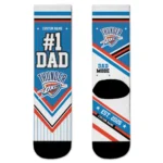 Oklahoma City Thunder Socks - Customized Pinstripe Chevron Blue White