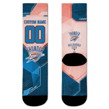 Oklahoma City Thunder Socks Personalized Geometric Tech Blue Best Selling