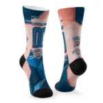 Oklahoma City Thunder Socks Personalized Geometric Tech Blue Best Selling