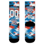 Oklahoma City Thunder Socks Personalized Woodland Camo Blue Best Selling