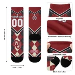 Oklahoma Sooners Socks Custom Argyle Pattern Crimson Best Selling