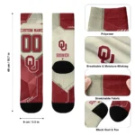 Oklahoma Sooners Socks Custom Geometric Tech Crimson Best Selling