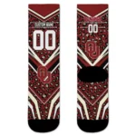 Oklahoma Sooners Socks Custom Leopard Print Crimson Black Best Selling