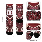 Oklahoma Sooners Socks Custom Leopard Print Crimson Black Best Selling