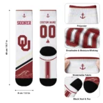Oklahoma Sooners Socks Custom Nautical Icons Crimson White Best Selling