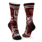 Oklahoma Sooners Socks Custom Snowy Scene Crimson White Best Selling