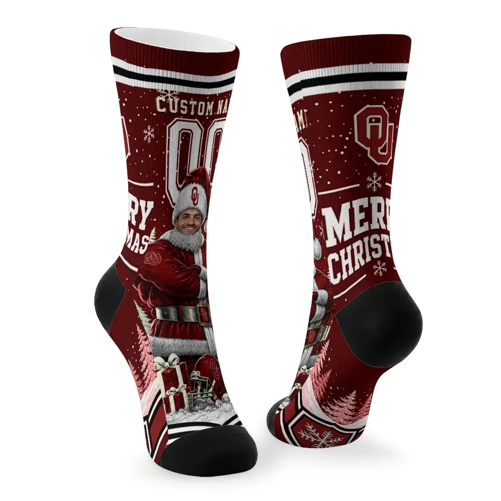 Oklahoma Sooners Socks Custom Snowy Scene Crimson White Fashion Forward Oklahoma Sooners Socks Custom Snowy Scene Crimson White Fashion Forward