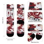 Oklahoma Sooners Socks Custom Woodland Camo Crimson Best Selling