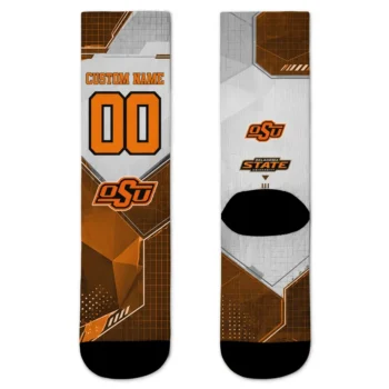 Oklahoma State Cowboys Socks Personalized Geometric Tech Orange Best Selling