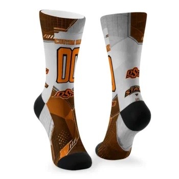 Oklahoma State Cowboys Socks Personalized Geometric Tech Orange Fashion Forward
