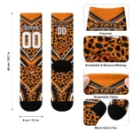 Oklahoma State Cowboys Socks Personalized Leopard Print Orange Black Best Selling