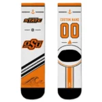 Oklahoma State Cowboys Socks Personalized Nautical Icons Orange White Best Selling