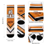 Oklahoma State Cowboys Socks Personalized Pinstripe Chevron Orange White Best Selling