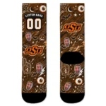 Oklahoma State Cowboys Socks Personalized Scattered Icons Orange Best Selling