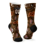 Oklahoma State Cowboys Socks Personalized Scattered Icons Orange Best Selling