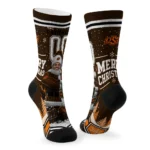 Oklahoma State Cowboys Socks Personalized Snowy Scene Orange White Best Selling