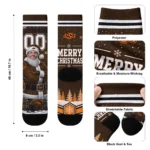 Oklahoma State Cowboys Socks Personalized Snowy Scene Orange White Best Selling