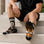 Oklahoma State Cowboys Socks Personalized Snowy Scene Orange White Best Selling