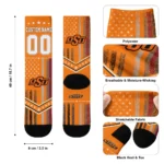 Oklahoma State Cowboys Socks Personalized Star Stripes Orange White Best Selling