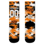 Oklahoma State Cowboys Socks Personalized Woodland Camo Orange Best Selling
