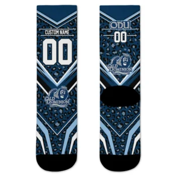 Old Dominion Monarchs Socks Custom Leopard Print Blue Black Best Selling