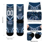 Old Dominion Monarchs Socks Custom Leopard Print Blue Black Best Selling