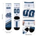 Old Dominion Monarchs Socks Custom Nautical Icons Blue White Best Selling