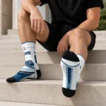 Old Dominion Monarchs Socks Custom Nautical Icons Blue White Best Selling