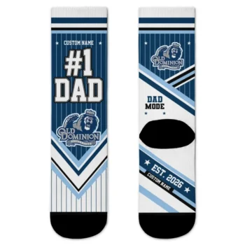 Old Dominion Monarchs Socks Custom Pinstripe Chevron Blue White Best Selling