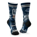 Old Dominion Monarchs Socks Custom Snowy Scene Blue White Best Selling
