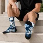 Old Dominion Monarchs Socks Custom Woodland Camo Blue Best Selling