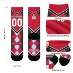 Ole Miss Rebels Socks Customized Argyle Pattern Red Best Selling