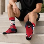 Ole Miss Rebels Socks Customized Arrow Blocks Red Best Selling