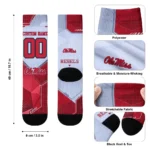 Ole Miss Rebels Socks Customized Geometric Tech Red Best Selling