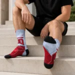 Ole Miss Rebels Socks Customized Geometric Tech Red Best Selling