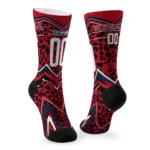 Ole Miss Rebels Socks Customized Leopard Print Red Black Best Selling