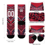 Ole Miss Rebels Socks Customized Leopard Print Red Black Best Selling