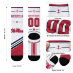 Ole Miss Rebels Socks Customized Nautical Icons Red White Best Selling