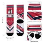 Ole Miss Rebels Socks Customized Pinstripe Chevron Red White Best Selling