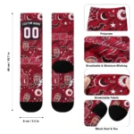 Ole Miss Rebels Socks Customized Scattered Icons Red Best Selling