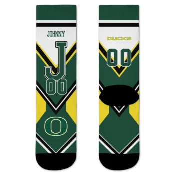 Oregon Ducks Socks Customized Arrow Blocks Green Best Selling