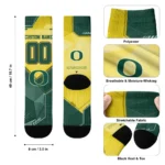 Oregon Ducks Socks Customized Geometric Tech Green Best Selling