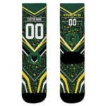 Oregon Ducks Socks Customized Leopard Print Green Black Best Selling